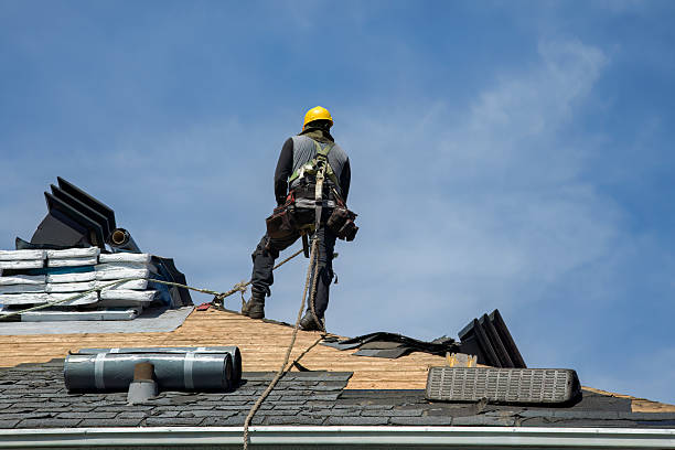 Professional Gutter Installation technician working in Dorchester Center, MA